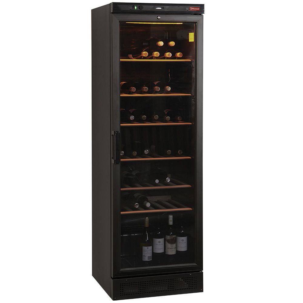 Diamond Vinskabsmontre, 380 liter, sort