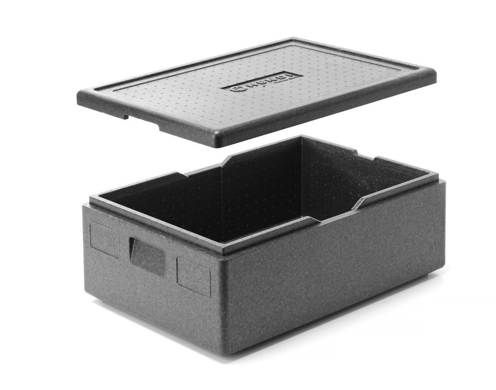 Caja t&eacute;rmica Hendi, l&iacute;nea de cocina, GN 1/1, 53 L, negra, 685 x 485 x (alto) 260 mm