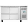 Polar Mesa de trabajo refrigerada de acero inoxidable serie U con 4 cajones gastronorm de 105 L.