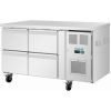 Polar Mesa de trabajo refrigerada de acero inoxidable serie U con 4 cajones gastronorm de 105 L.