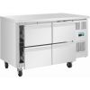 Polar Mesa de trabajo refrigerada de acero inoxidable serie U con 4 cajones gastronorm de 105 L.