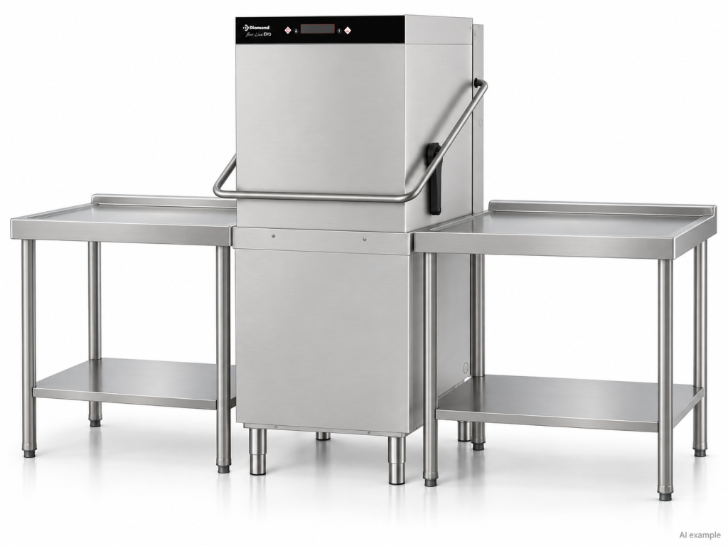 Diamond dishwashing line A with double work table