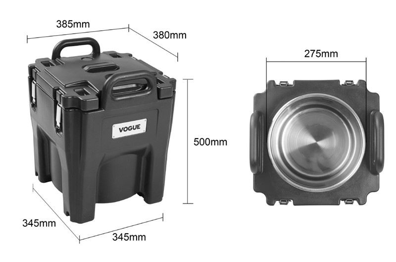 Vogue Isoleret suppebeholder sort 20L
