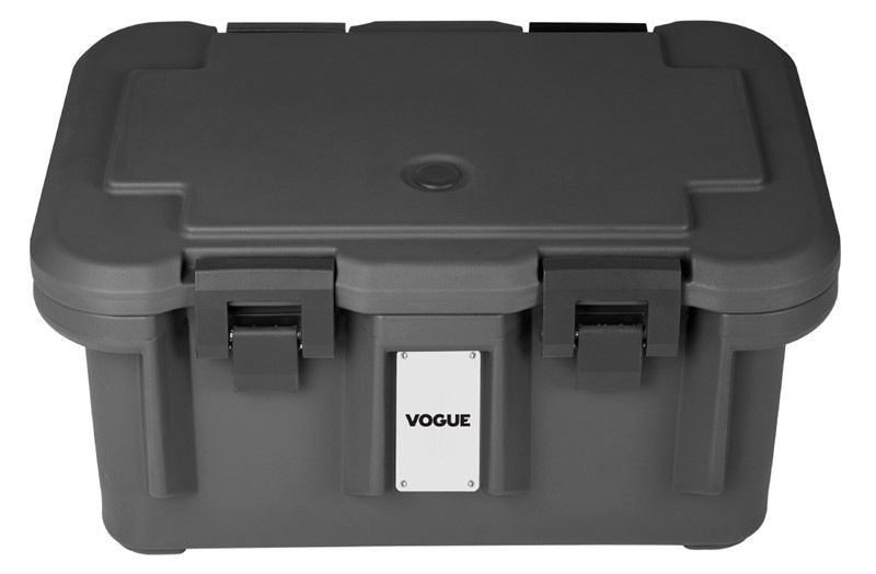 Vogue 等温食品运输箱顶部装载式黑色 GN 1/1
