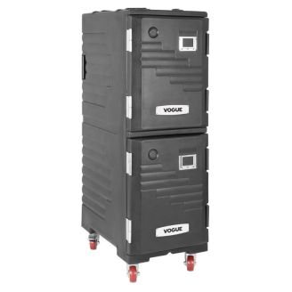 Vogue ge&iuml;soleerde GN box dubbele frontlader zwart 1/1 GN