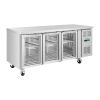 Polar U-series 3-door refrigerated workbench with glass doors - UA069 - 302L