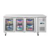 Polar U-series 3-door refrigerated workbench with glass doors - UA069 - 302L