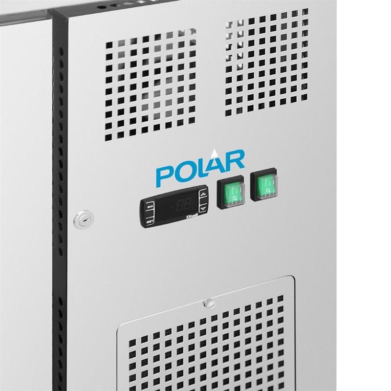 Polar U-series 3-door refrigerated workbench with glass doors - UA069 - 302L