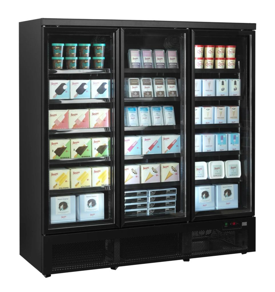 NordCap Gefrierschrank mit Glast&uuml;r ATOM MAXI 3T-BB