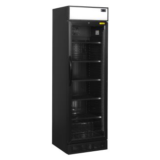NordCap K&uuml;hlschrank mit Glast&uuml;r KU 385 G-CP II SCHWARZ
