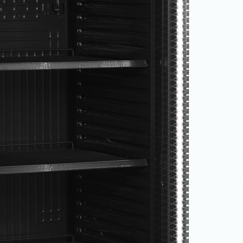 NordCap Refrigerador con puerta de cristal KU 385 G-CP II NEGRO