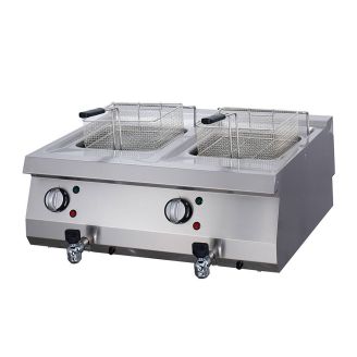 Maxima Fritadeira el&eacute;trica de alta capacidade - 2 x 12 L - Dupla - 70 cm de profundidade - com torneira