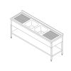 Pia Maxima - 190x70cm - 2 pias com backsplash e prateleira inferior