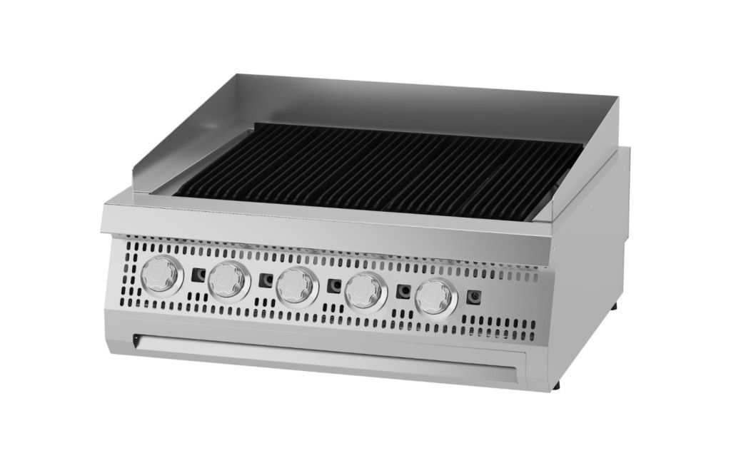 Maxima Barbecue &agrave; charbon Premium - 5 zones - Double - 90 cm de profondeur - Gaz
