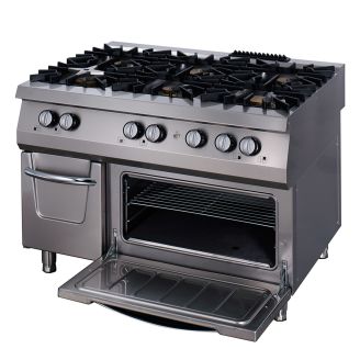Maxima Premium komfur - 6 blus - tredobbelt - 90 cm dyb - inkl. ovn - gas
