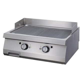 Maxima Premium Grillplatte - Geriffelt Chrom - Doppelt - 90 cm tief - Elektrisch