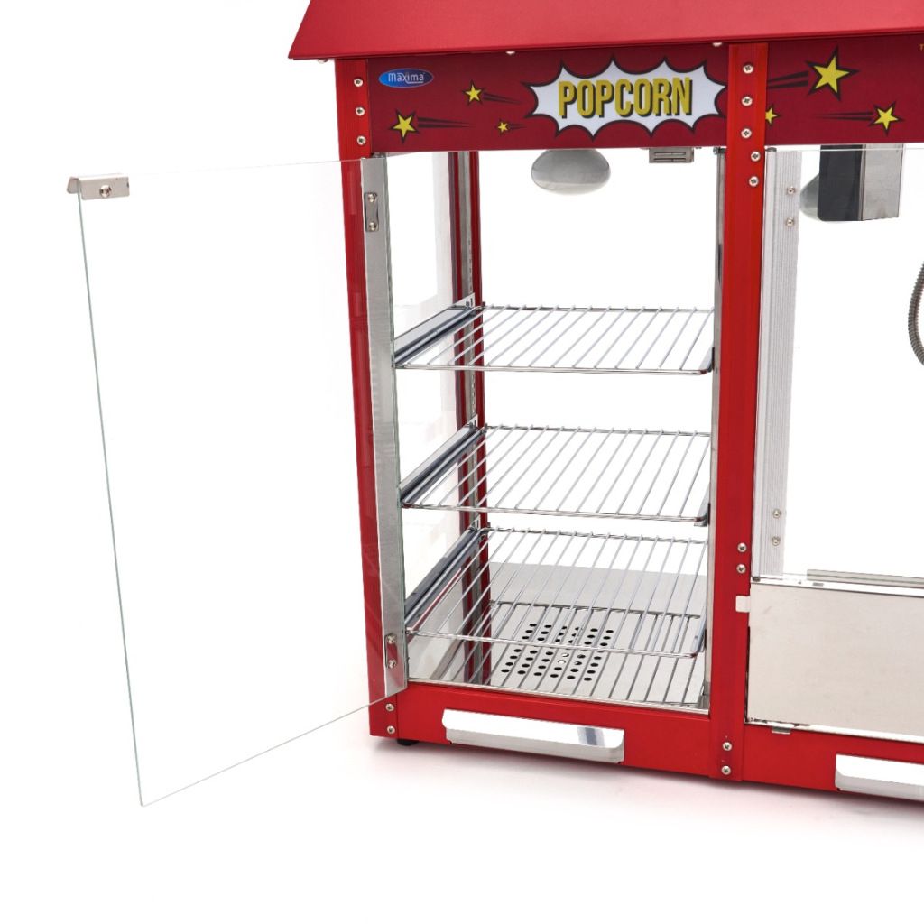 Maxima M&aacute;quina de palomitas de ma&iacute;z &ndash; 150 g &ndash; con vitrina calentadora