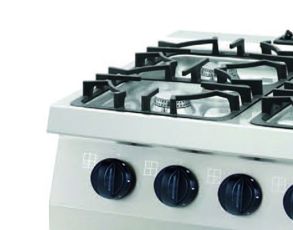 Maxima Kraftig spis - 4 br&auml;nnare - Dubbel - 70 cm djup - 31 kW - Gas med ugn