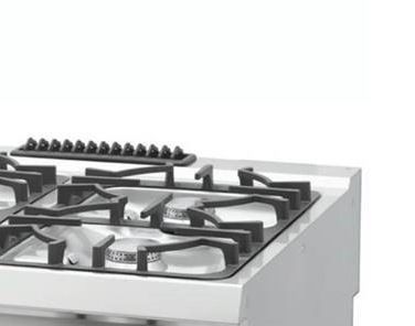 Maxima Heavy Duty Kookplaat - 4 Pitten - Dubbel - 70 cm Diep - 24 kW - Gas