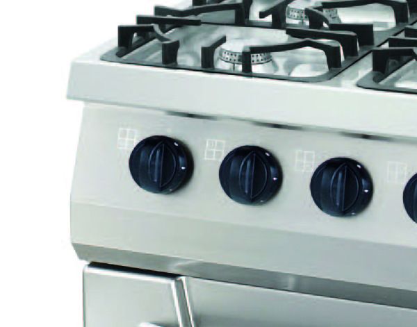 Maxima Kraftig spis - 4 br&auml;nnare - Dubbel - 70 cm djup - 30 kW - Gas inkl. elektrisk ugn