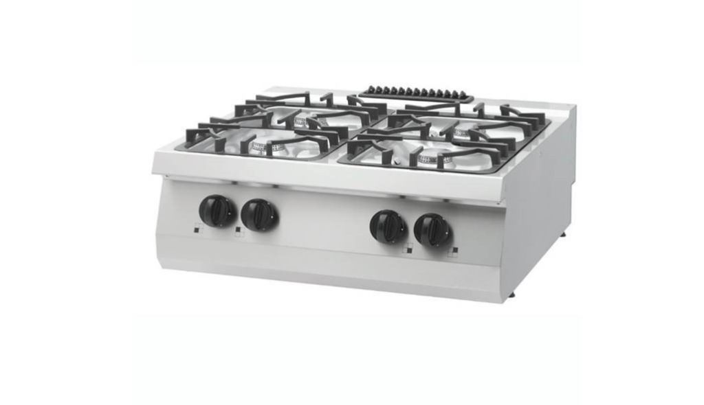 Maxima Heavy Duty Kookplaat - 4 Pitten - Dubbel - 70 cm Diep - 27 kW - Gas