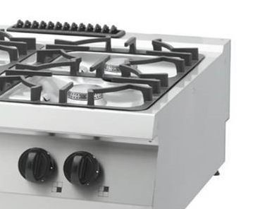 Maxima Heavy Duty Kookplaat - 4 Pitten - Dubbel - 70 cm Diep - 30 kW - Gas