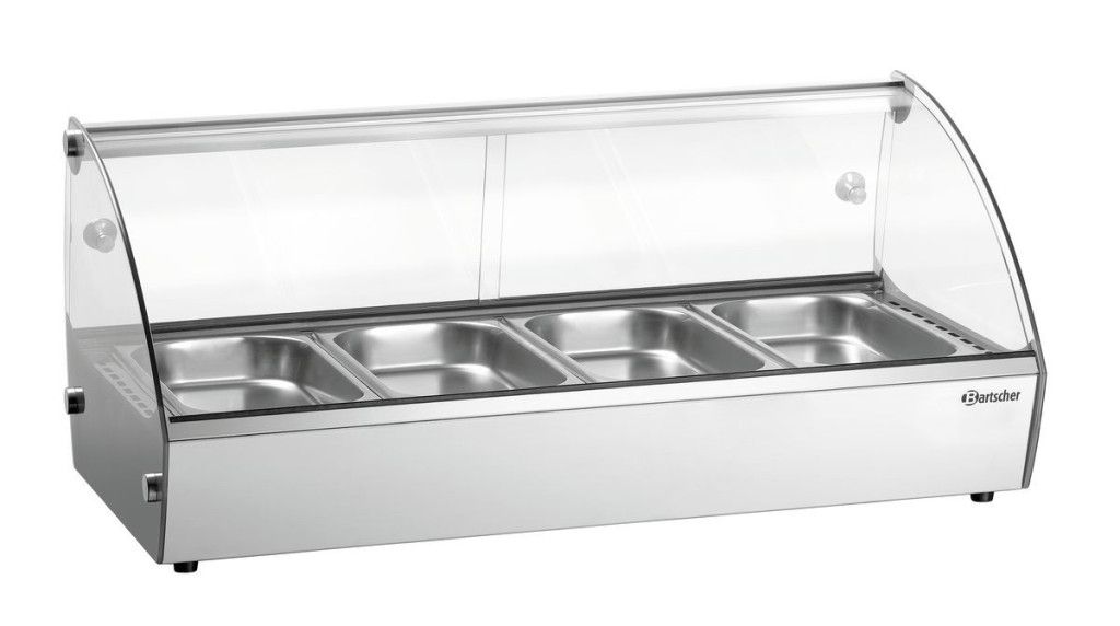 Bartscher heated countertop display case 4x 1/3 GN