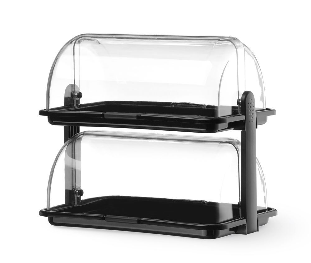 Hendi Vitrine Rolltop - Preta - 380x260x(A)355mm, Retangular
