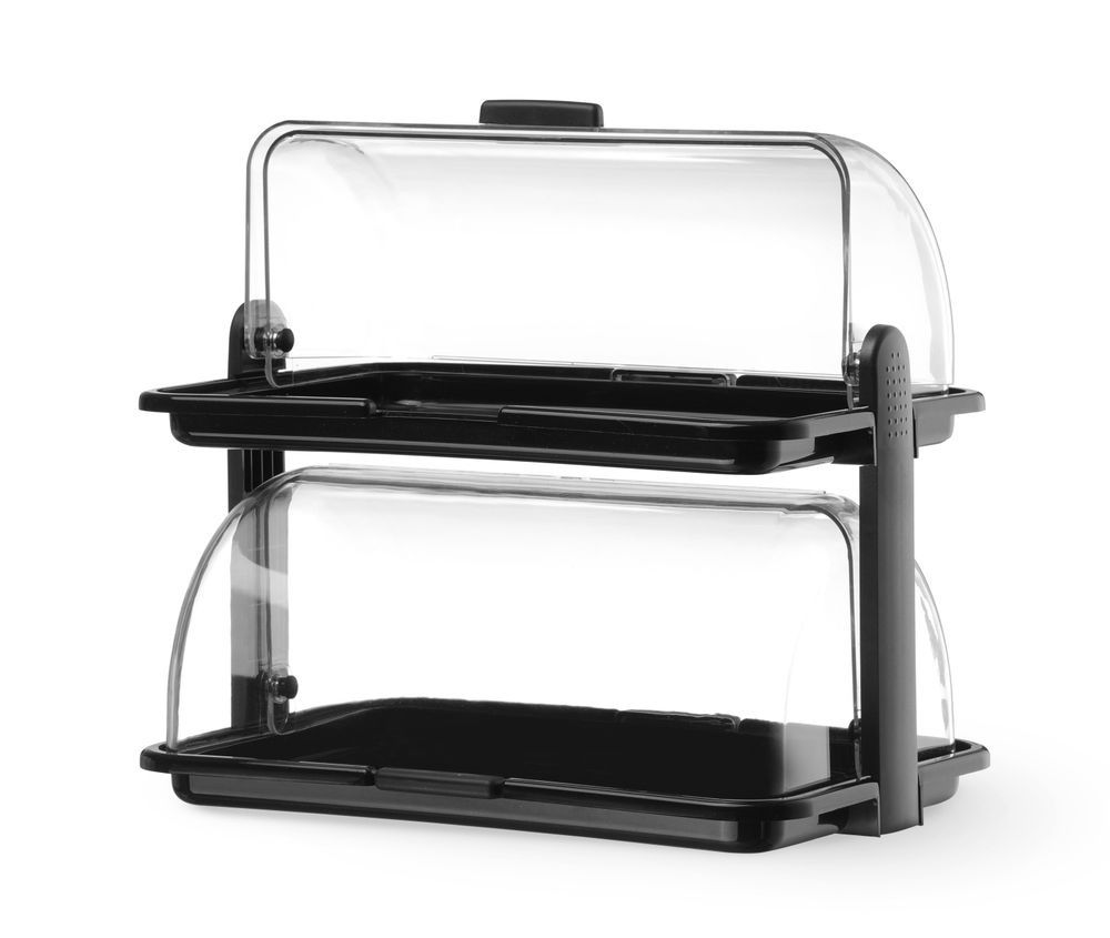 Hendi Vitrine Rolltop - Preta - 380x260x(A)355mm, Retangular