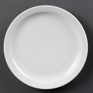 Placas Olympia Whiteware con borde estrecho 25 cm