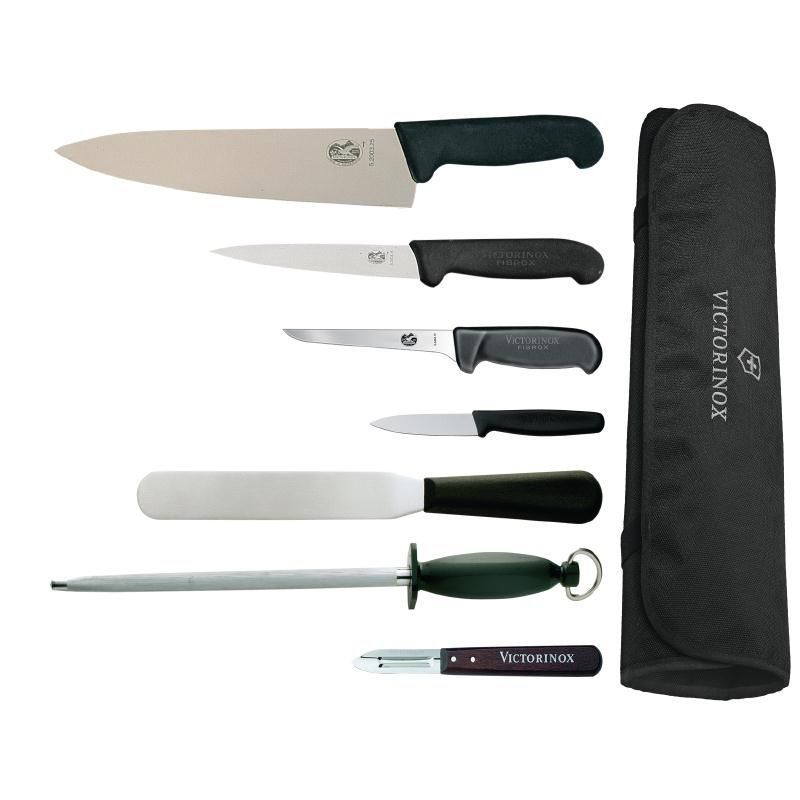Set 7 coltelli Victorinox con coltello da chef da 25,5 cm e borsone