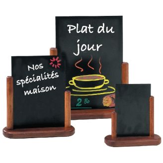 Securit tafel krijtbordjes mahonie
