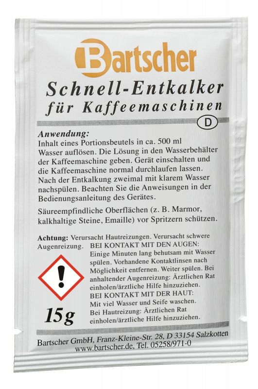 Bartscher Descalcificador r&aacute;pido para cafeteras