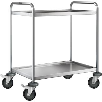 Stainless steel serving trolley - 2 blades, with bumpers, SW 8x5-2