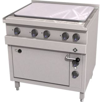 MKN elektrische doorkooktafel met oven, stalen plaat, 2123506
