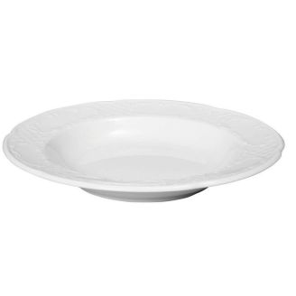 Assiette Hendi profonde - 240x37 mm - Flore - Blanc - Porcelaine