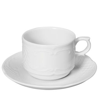 Hendi Dish - 130x20 mm - Flora - For cup 120 ml - White - Porcelain