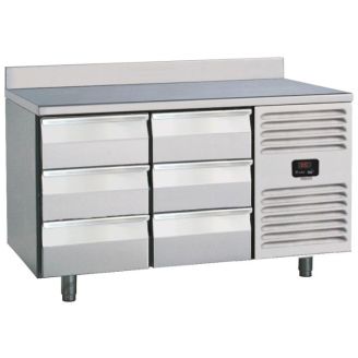Balc&atilde;o refrigerado Roeder, 6 gavetas, perfil bloco, PLUX2T6A