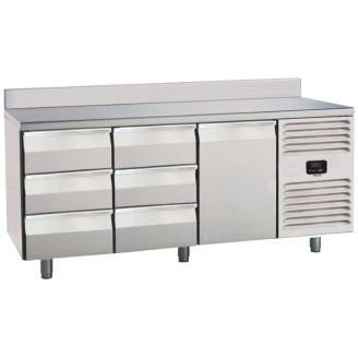 Balc&atilde;o frigor&iacute;fico Roeder, 6 gavetas e 1 porta, com perfil de bloco, PLUX3T6A