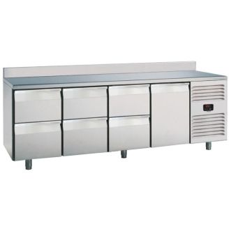 Balc&atilde;o frigor&iacute;fico Roeder, 6 gavetas e 1 porta, com perfil de bloco, PLUX4C6A