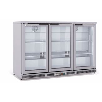 Coreco 3 porte vetro porta bar raffreddamento - 305 litri - acciaio inossidabile