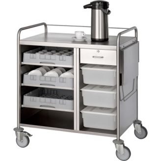 Bravilor serveringsvogn i rustfrit st&aring;l, afm. 1000x700x985 mm. (bxdxh) - 30S