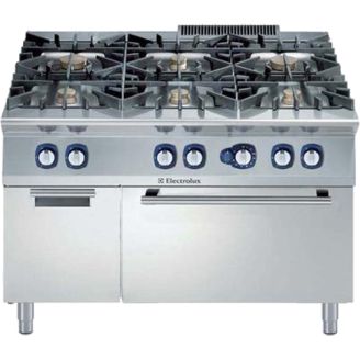 Po&ecirc;le &agrave; gaz Electrolux - four &eacute;lectrique - 6 br&ucirc;leurs - armoire &agrave; portes battantes