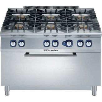 Po&ecirc;le &agrave; gaz Electrolux - four &agrave; gaz - 6 br&ucirc;leurs