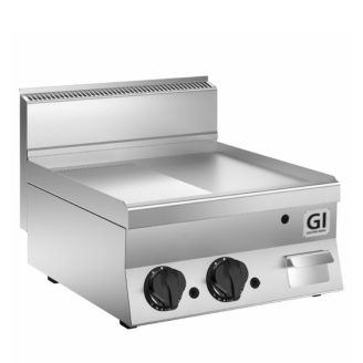 Gastro-Inox 650 HP 燃气煎锅 半光滑/肋状镀铬板