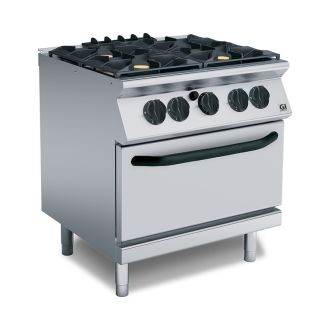 Gastro-Inox 700 HP gasspis 4 br&auml;nnare och GN2 / 1 gasugn, 80 cm