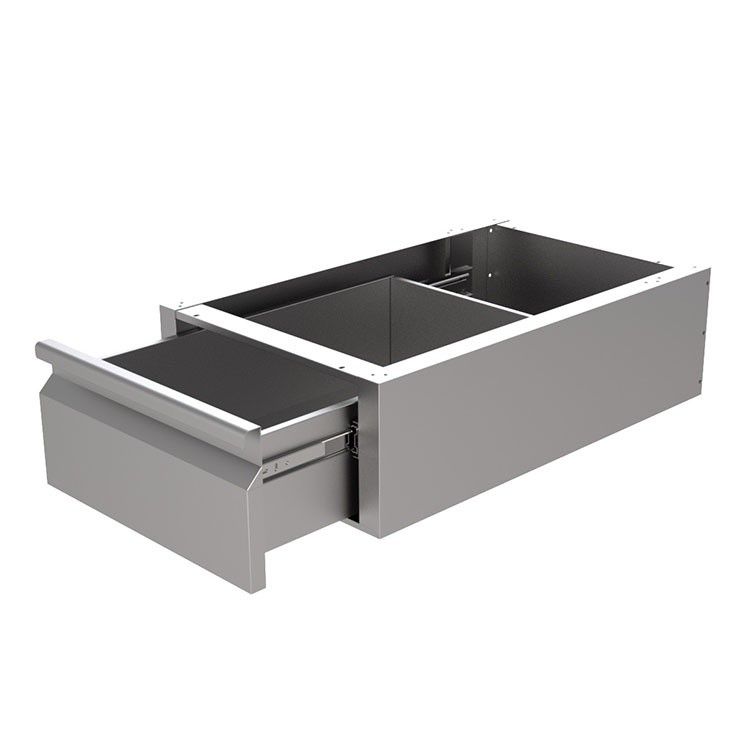 Tiroir en acier inoxydable Gastro-Inox pour sous-structure, profondeur 580 mm