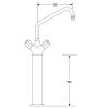 Mitigeur Gastro-Inox High Performance monobloc &Oslash;25mm, longueur 300mm sur colonne 300mm