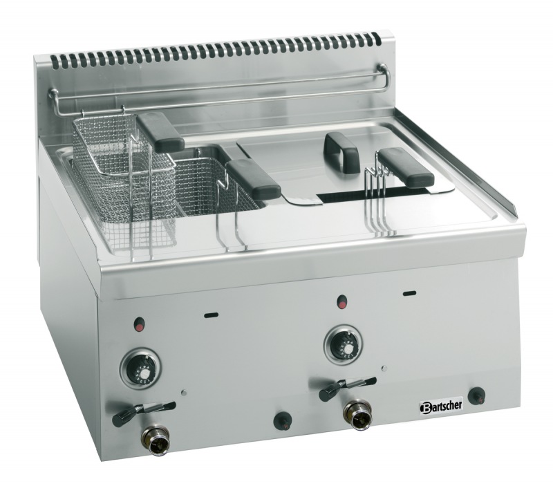 Friteuse Bartscher 2 Cuves Inox 4L Chacune - 2x2000W - Indépendantes - Sécurité Intégrée